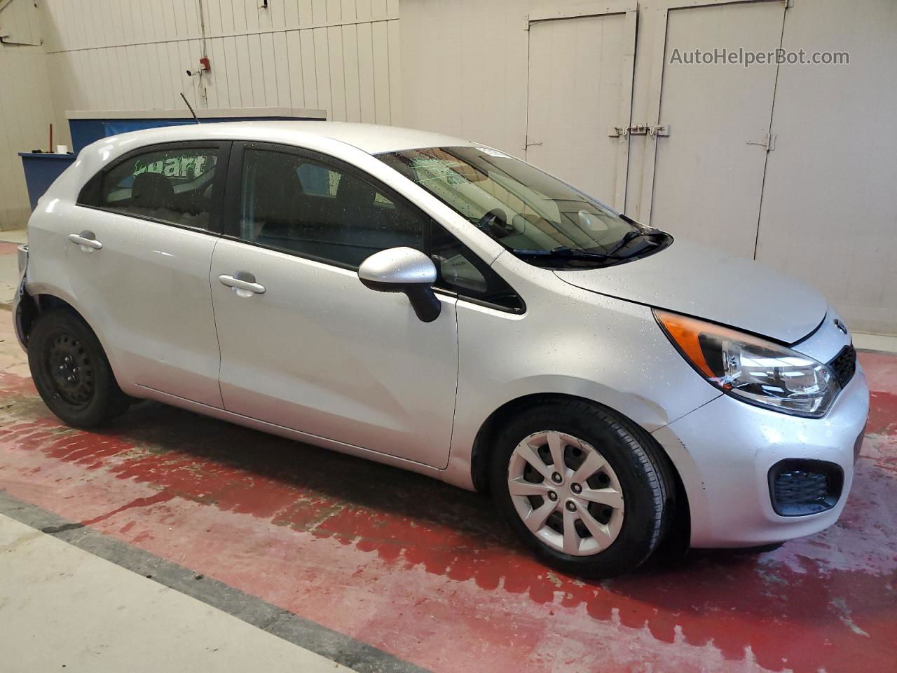 2014 Kia Rio Lx Silver vin: KNADM5A35E6327717