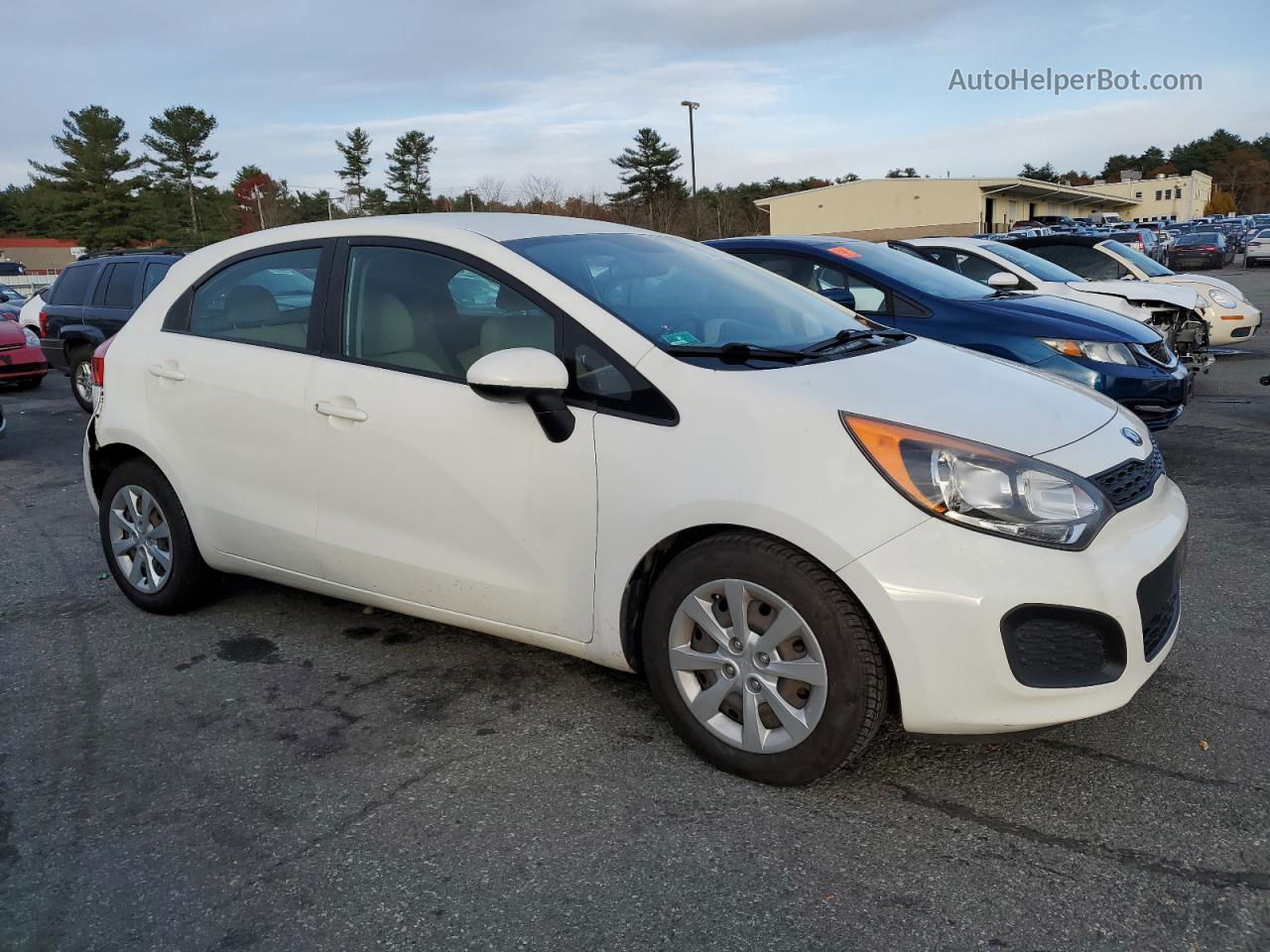 2013 Kia Rio Lx White vin: KNADM5A36D6227351