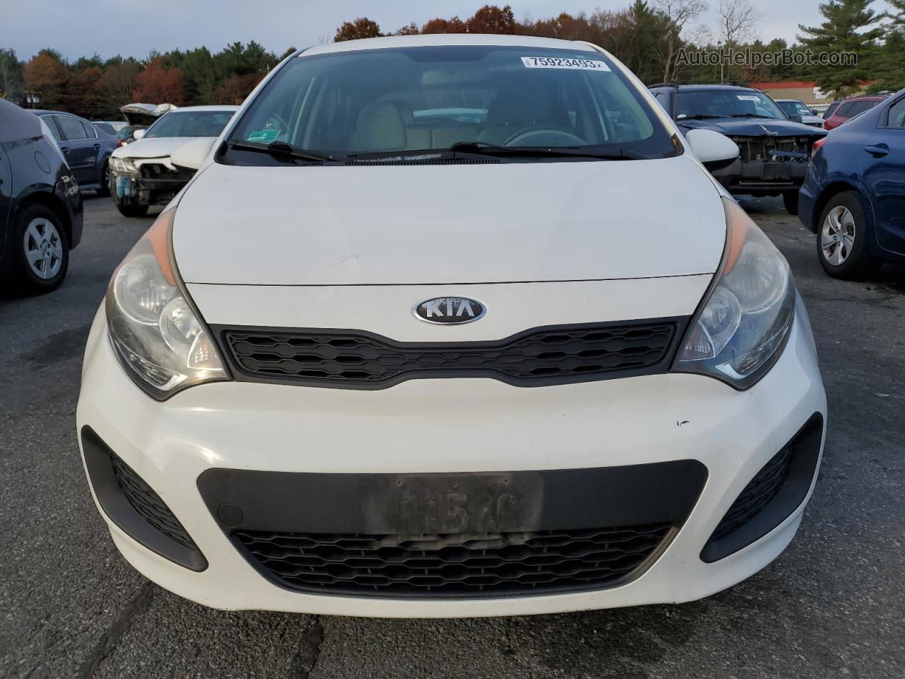 2013 Kia Rio Lx White vin: KNADM5A36D6227351