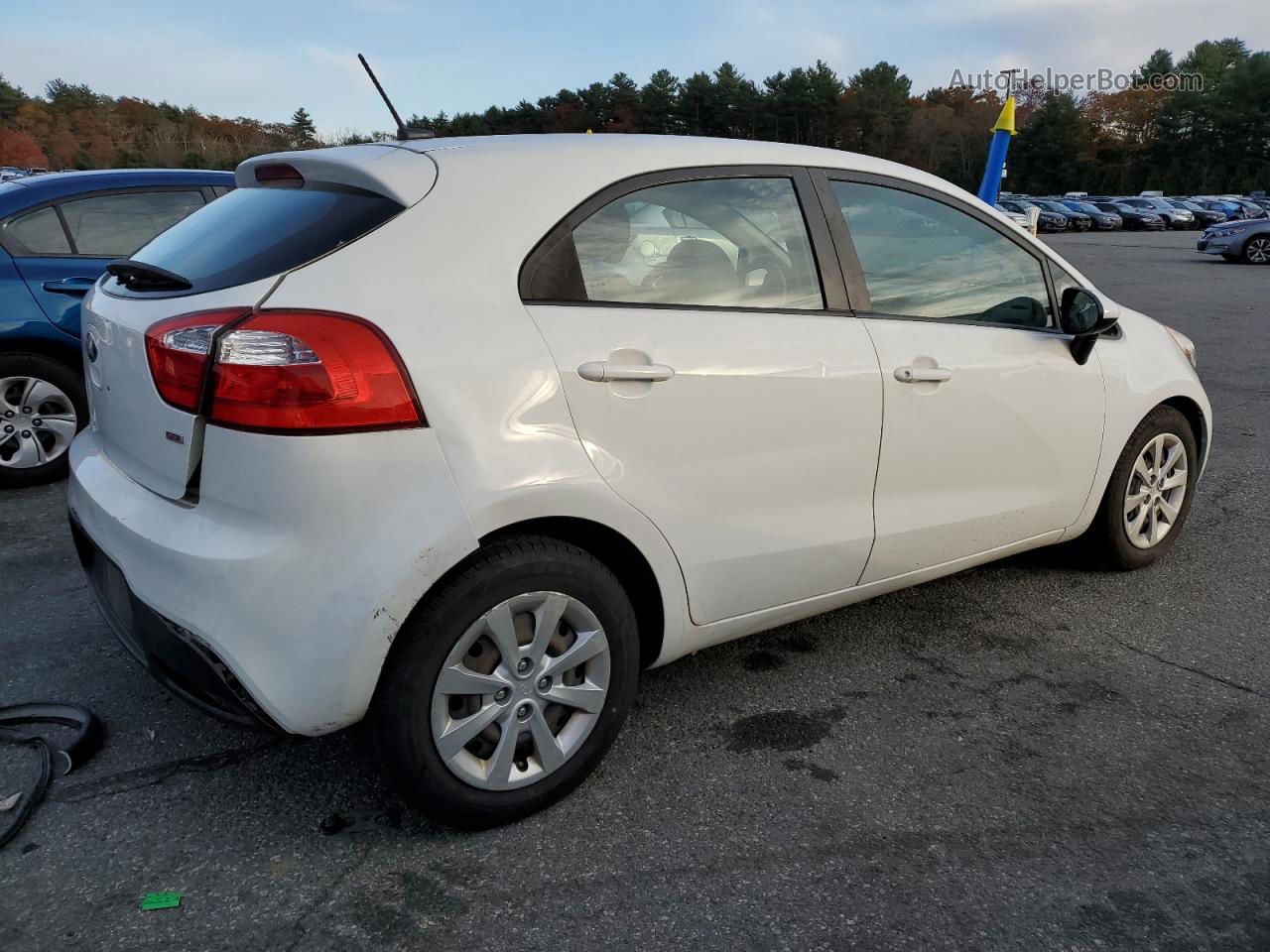 2013 Kia Rio Lx White vin: KNADM5A36D6227351