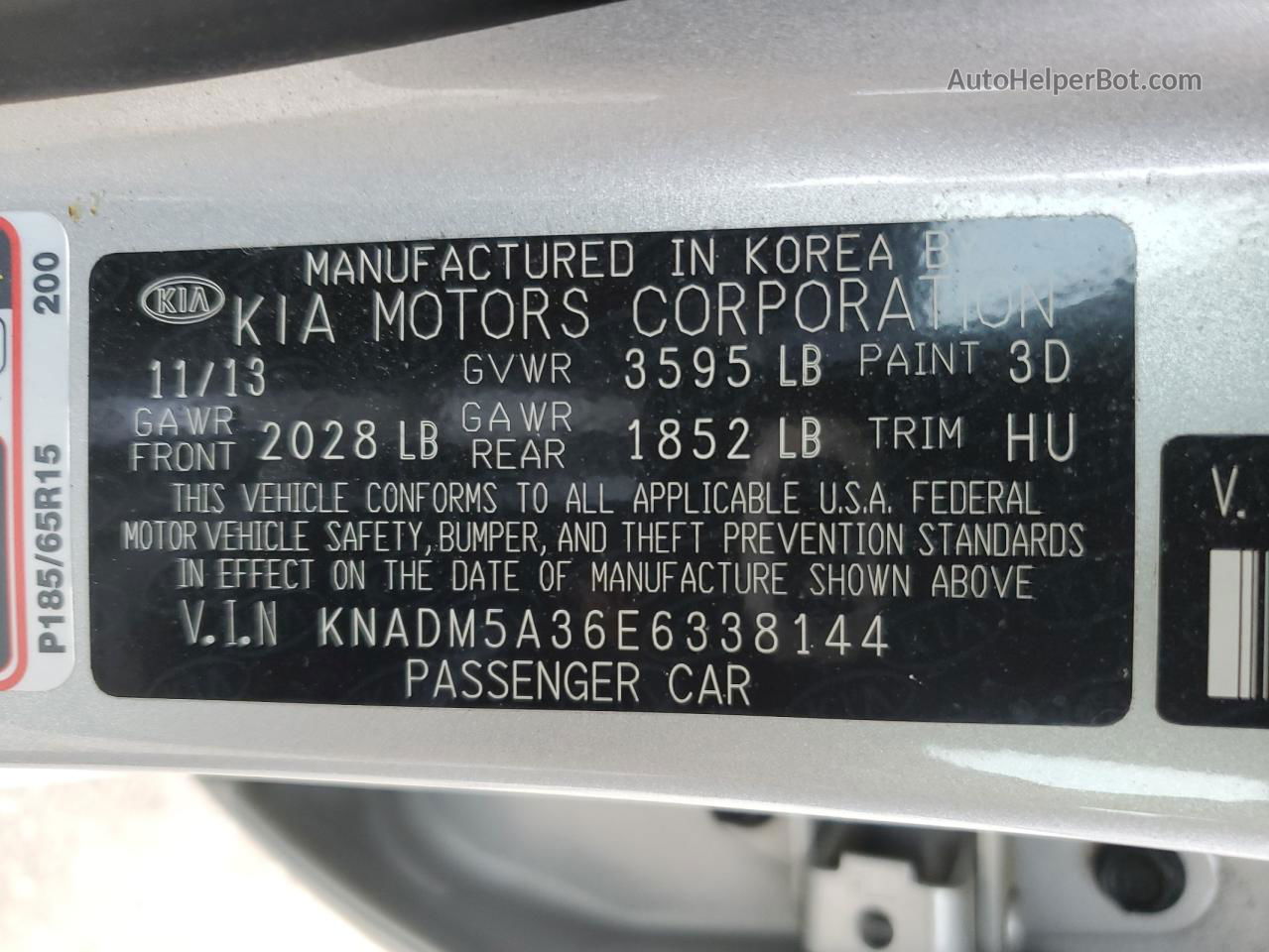 2014 Kia Rio Lx Silver vin: KNADM5A36E6338144