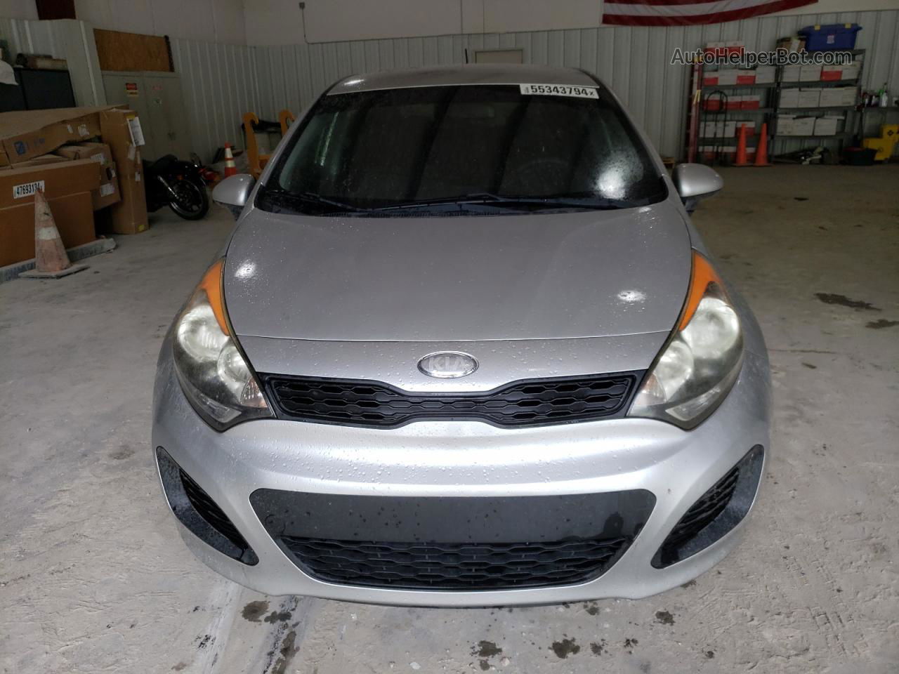 2013 Kia Rio Lx Silver vin: KNADM5A37D6197759