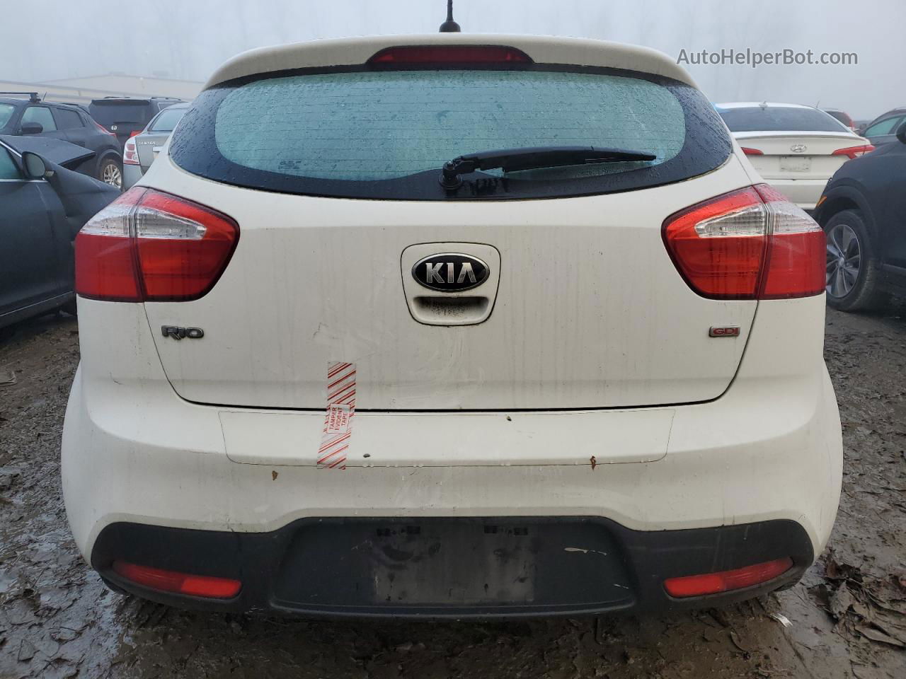 2013 Kia Rio Lx White vin: KNADM5A37D6198698