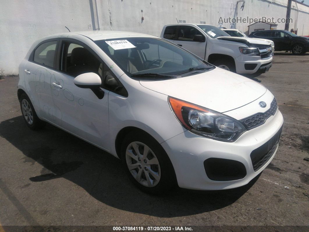 2014 Kia Rio Lx White vin: KNADM5A37E6406225