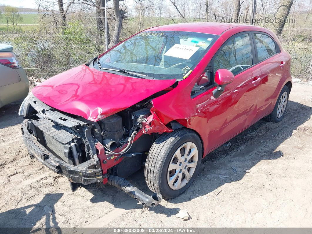 2014 Kia Rio Lx Red vin: KNADM5A37E6416477