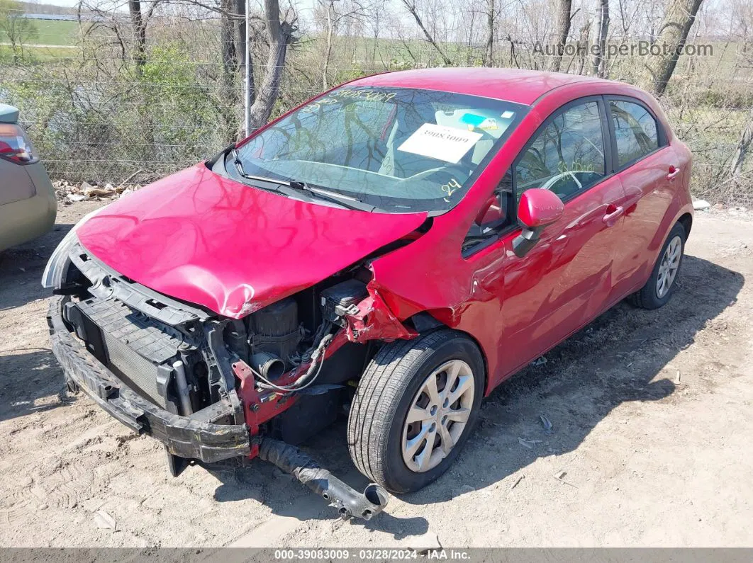 2014 Kia Rio Lx Red vin: KNADM5A37E6416477