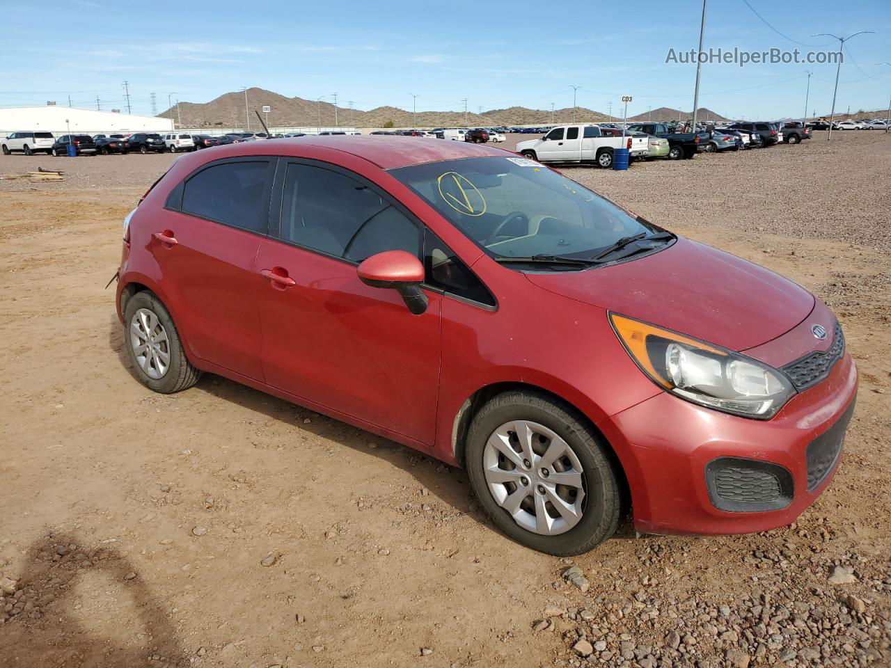 2013 Kia Rio Lx Red vin: KNADM5A38D6100262