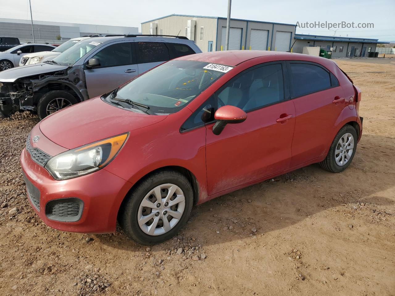 2013 Kia Rio Lx Red vin: KNADM5A38D6100262