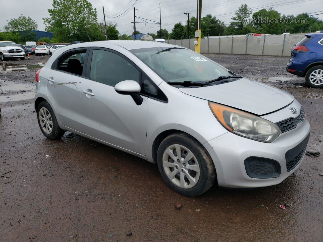 2013 Kia Rio Lx Silver vin: KNADM5A38D6181702