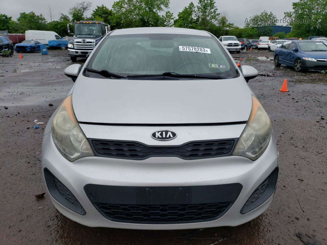 2013 Kia Rio Lx Silver vin: KNADM5A38D6181702