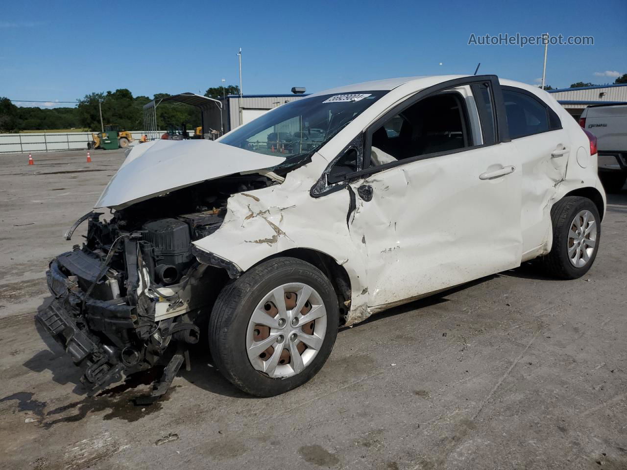 2013 Kia Rio Lx White vin: KNADM5A38D6241459