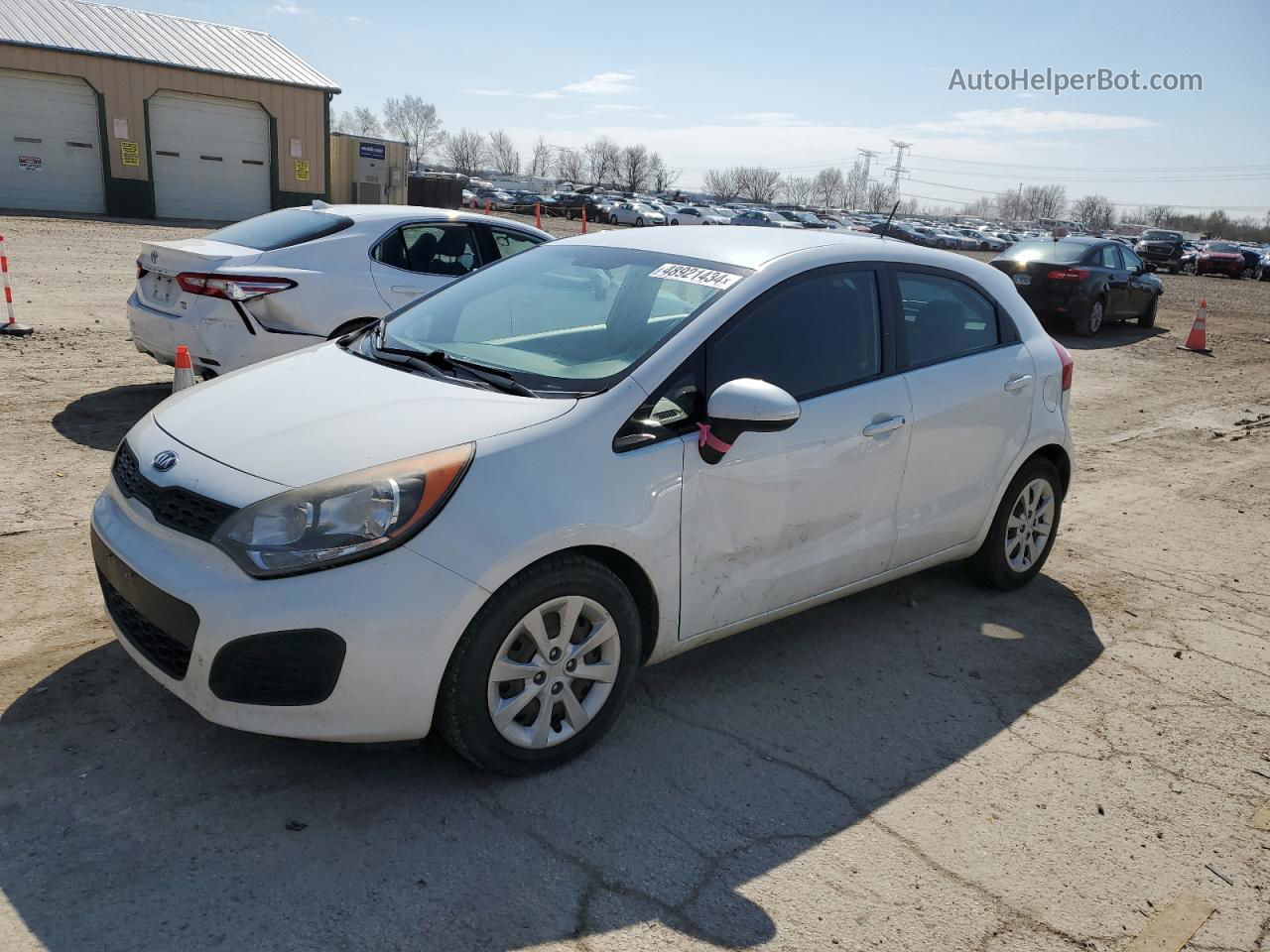 2013 Kia Rio Lx White vin: KNADM5A38D6307752