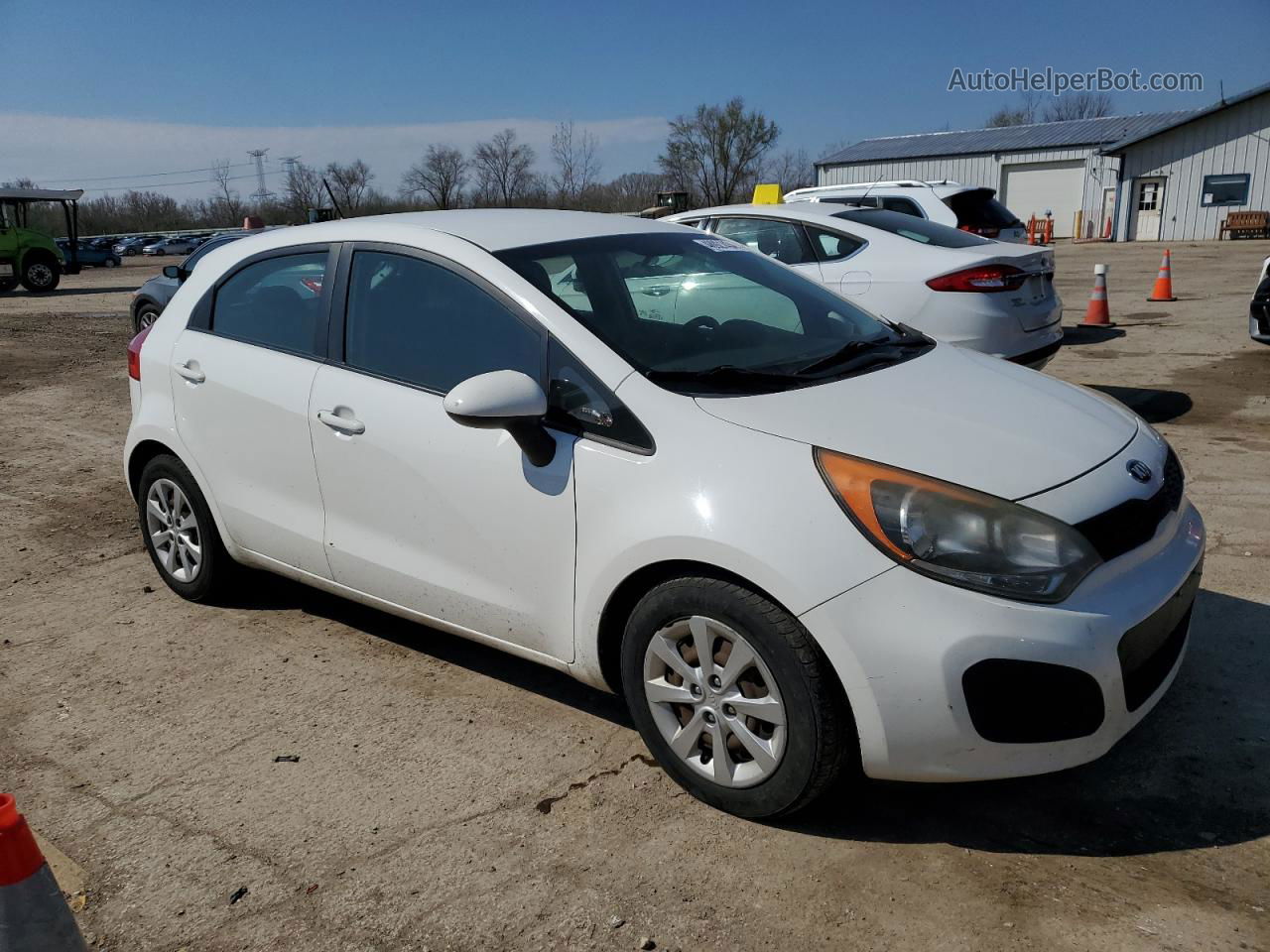 2013 Kia Rio Lx White vin: KNADM5A38D6307752