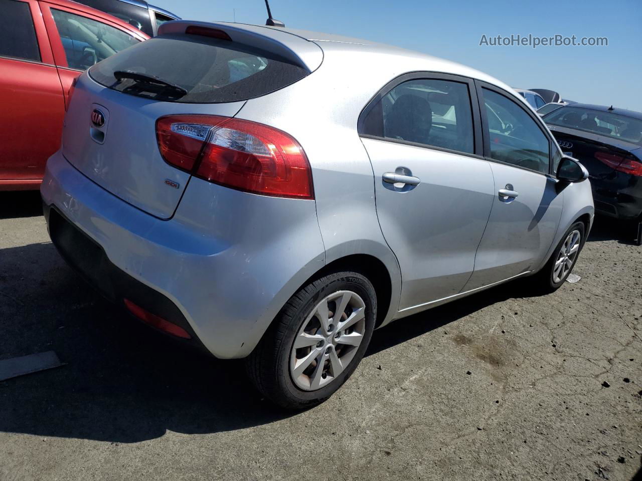 2014 Kia Rio Lx Silver vin: KNADM5A38E6333639