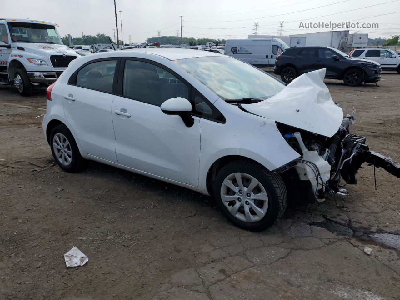 2016 Kia Rio Lx White vin: KNADM5A38G6569601