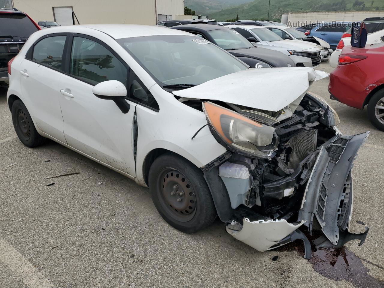 2013 Kia Rio Lx White vin: KNADM5A39D6098344