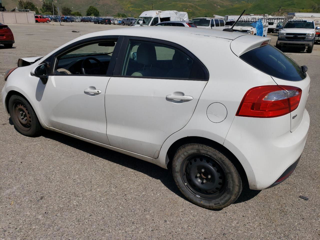 2013 Kia Rio Lx White vin: KNADM5A39D6098344