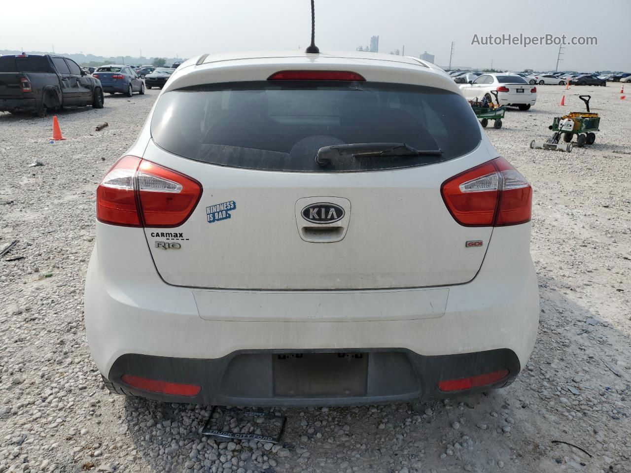 2013 Kia Rio Lx White vin: KNADM5A39D6100271