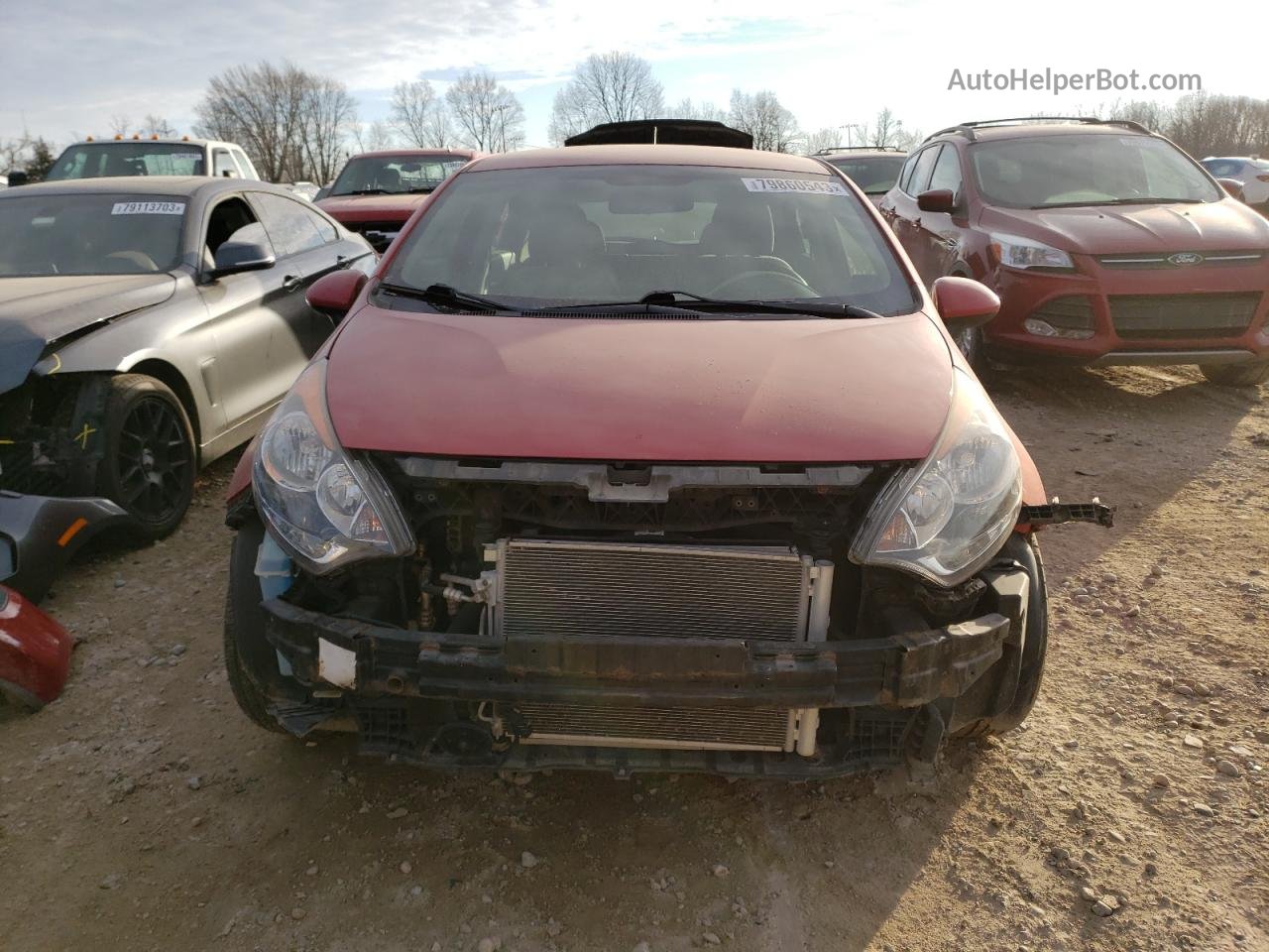 2013 Kia Rio Lx Red vin: KNADM5A39D6307033