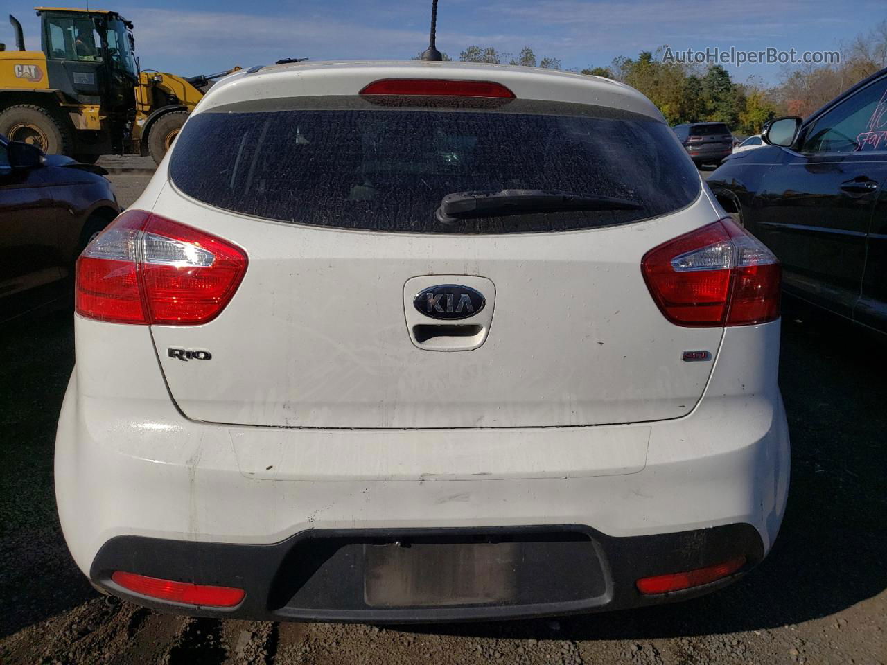 2014 Kia Rio Lx White vin: KNADM5A39E6415248