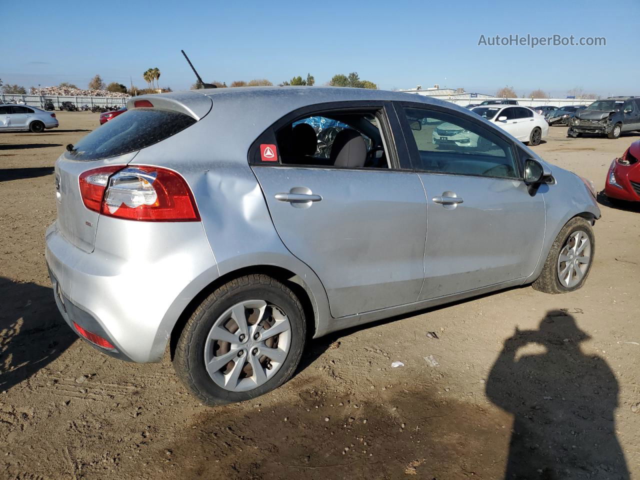 2013 Kia Rio Lx Silver vin: KNADM5A3XD6176727