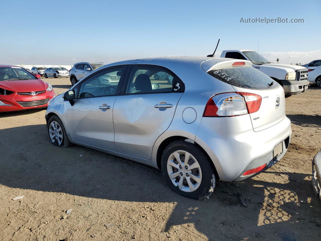 2013 Kia Rio Lx Silver vin: KNADM5A3XD6176727