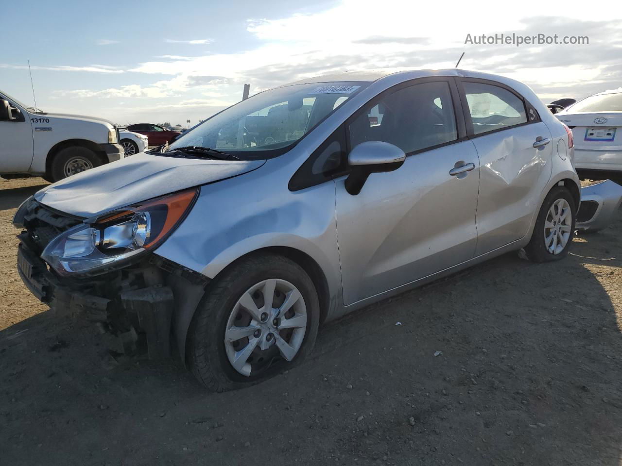 2013 Kia Rio Lx Silver vin: KNADM5A3XD6176727