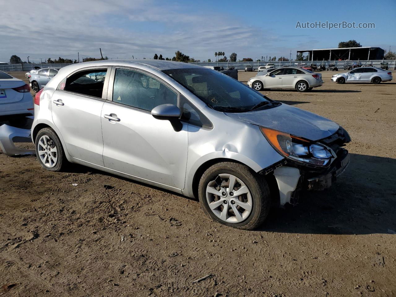 2013 Kia Rio Lx Silver vin: KNADM5A3XD6176727