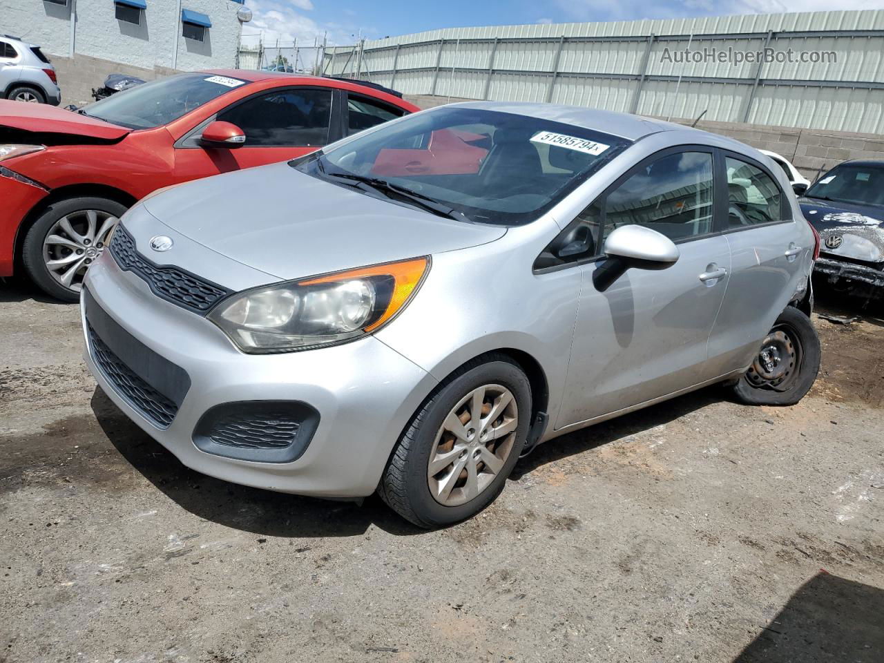 2013 Kia Rio Lx Silver vin: KNADM5A3XD6205675