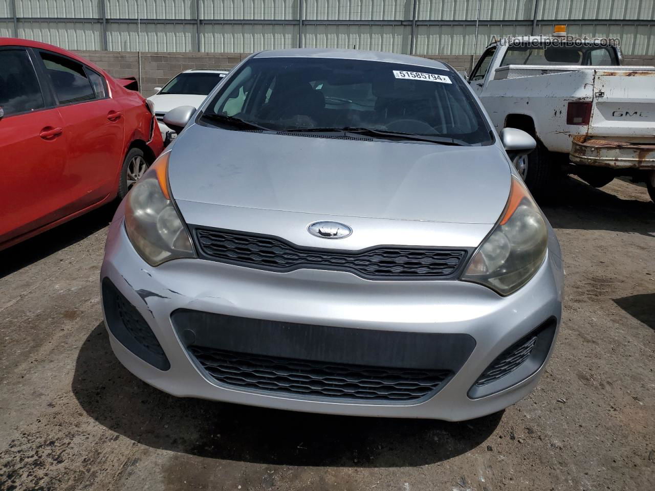 2013 Kia Rio Lx Silver vin: KNADM5A3XD6205675