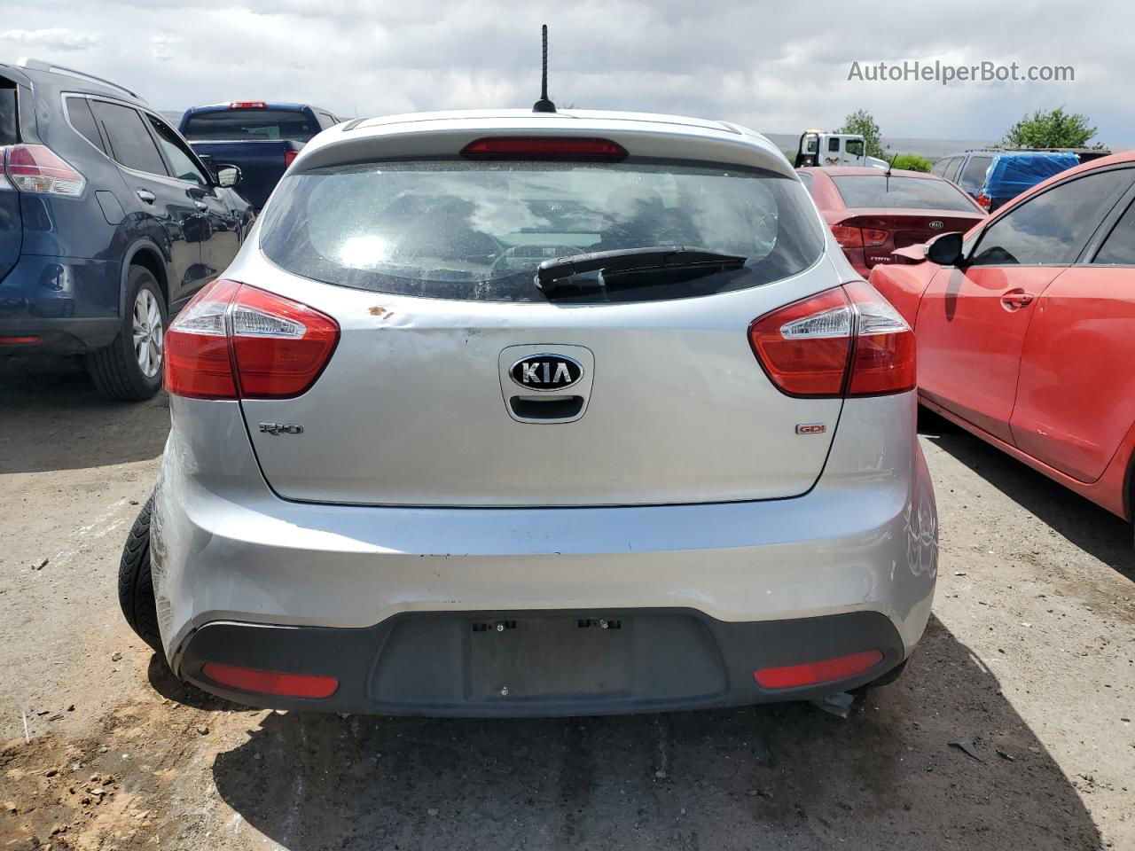 2013 Kia Rio Lx Silver vin: KNADM5A3XD6205675