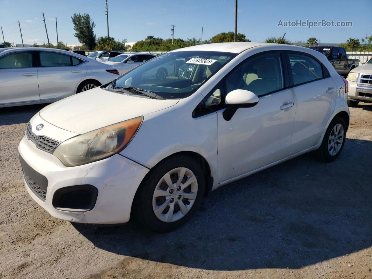 2013 Kia Rio Lx White vin: KNADM5A3XD6304609