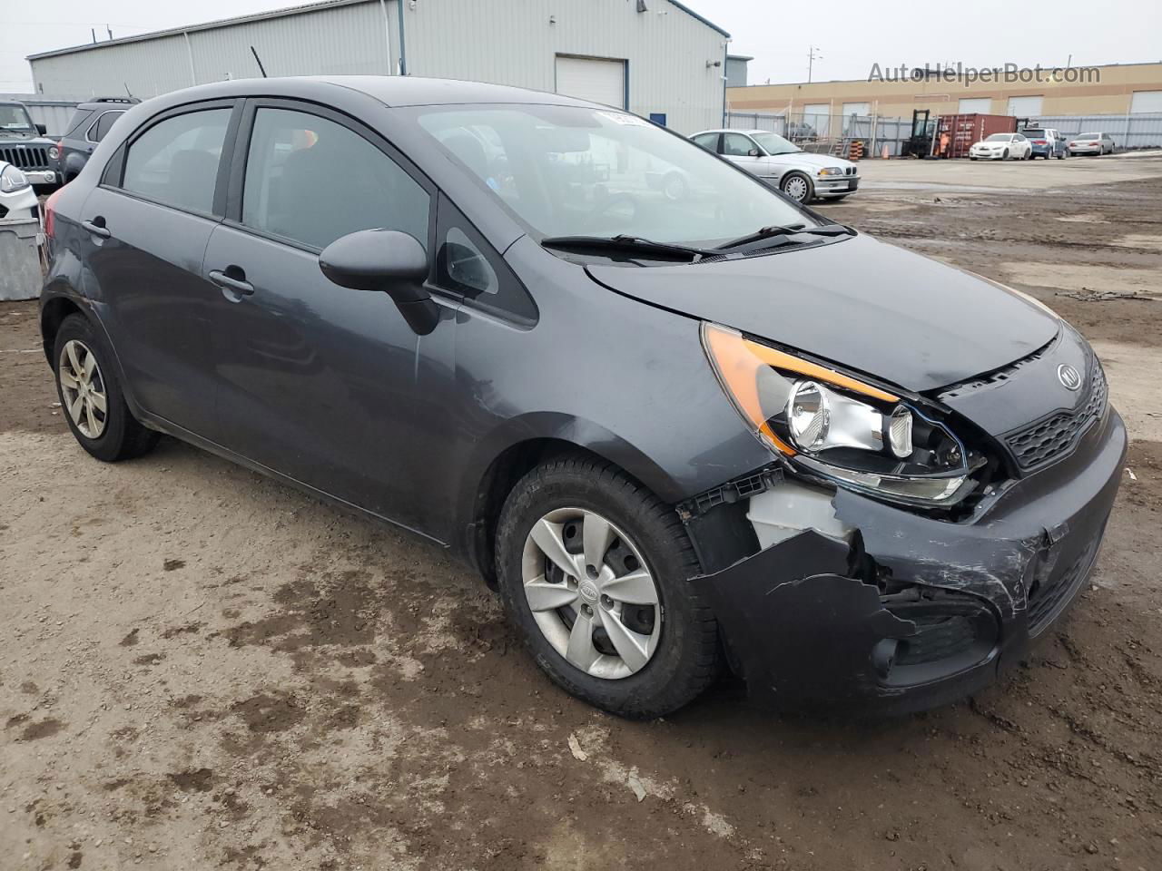 2013 Kia Rio Lx Gray vin: KNADM5A3XD6765048