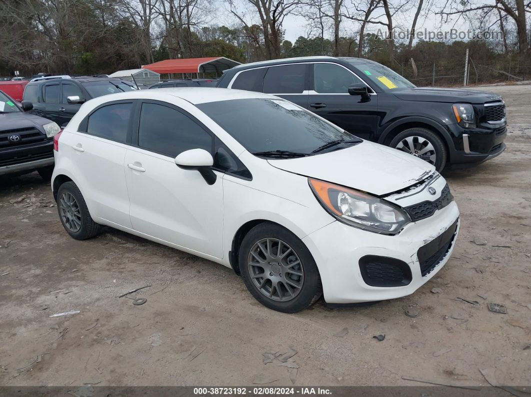 2014 Kia Rio Lx White vin: KNADM5A3XE6326417