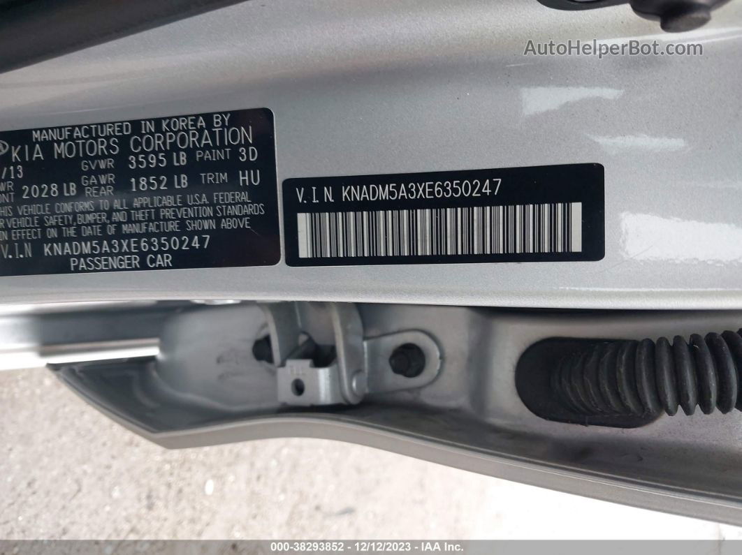 2014 Kia Rio Lx Silver vin: KNADM5A3XE6350247