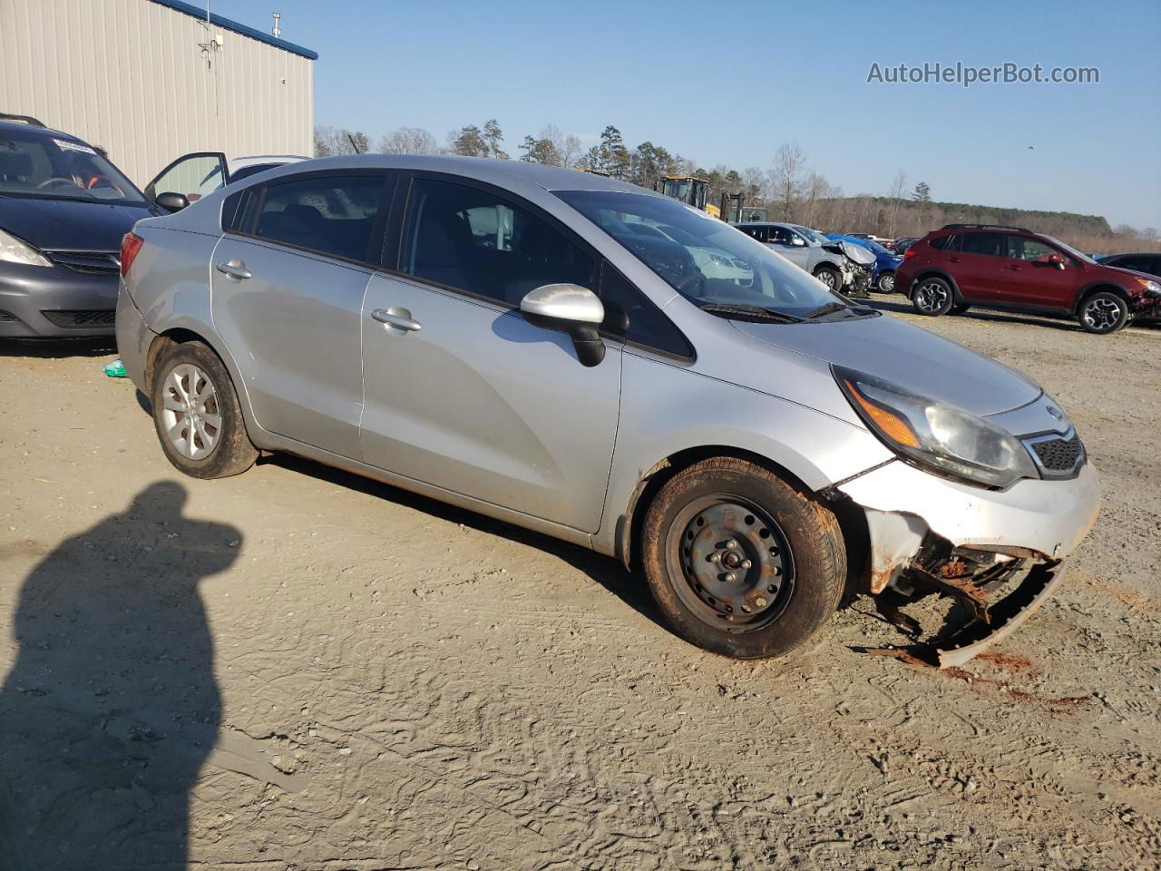 2013 Kia Rio Ex Серебряный vin: KNADN4A30D6131514