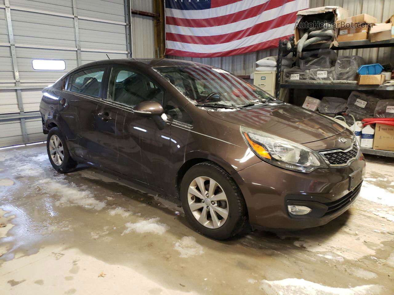 2013 Kia Rio Ex Коричневый vin: KNADN4A32D6175739