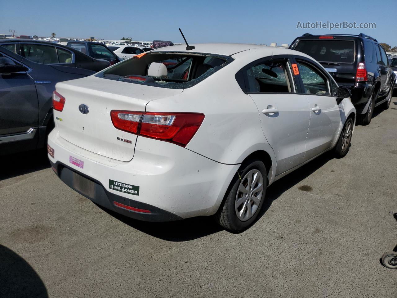 2013 Kia Rio Ex White vin: KNADN4A33D6115193