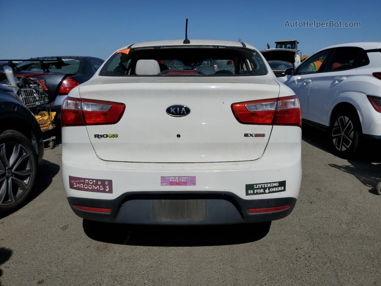 2013 Kia Rio Ex White vin: KNADN4A33D6115193