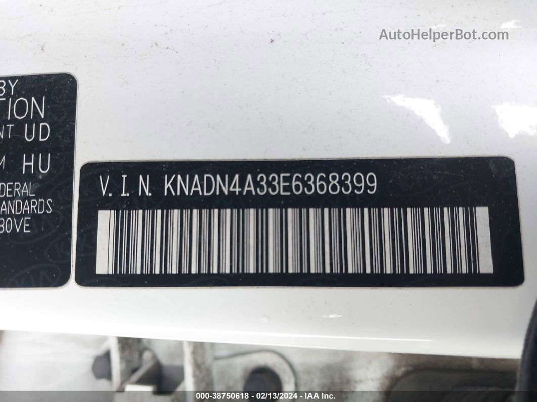 2014 Kia Rio Ex White vin: KNADN4A33E6368399