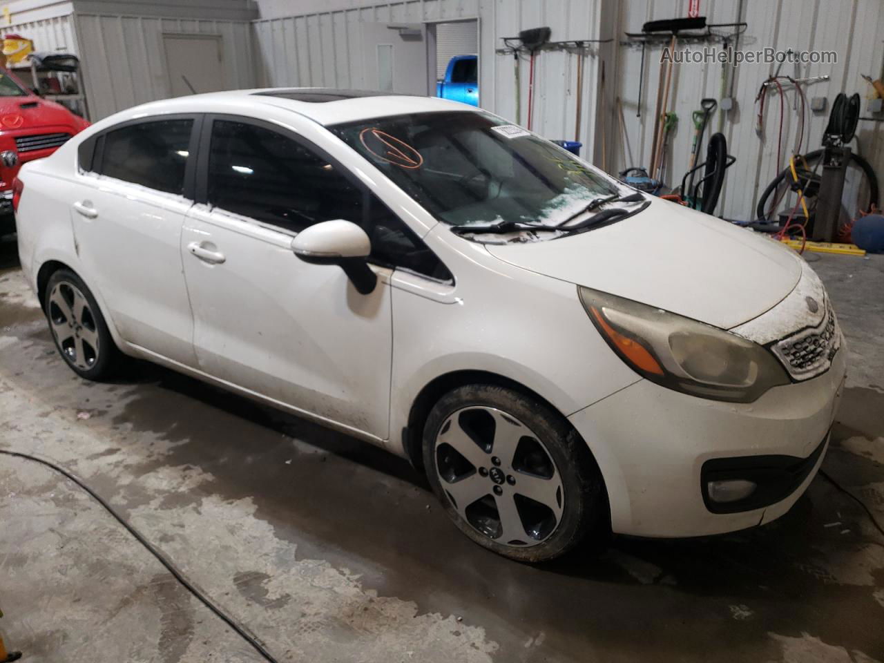 2013 Kia Rio Ex Белый vin: KNADN4A34D6148655