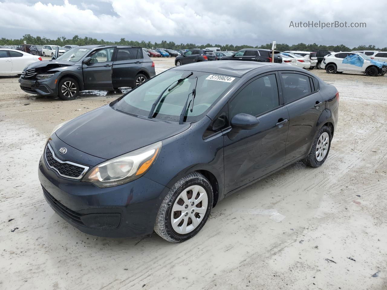 2013 Kia Rio Ex Blue vin: KNADN4A35D6215439