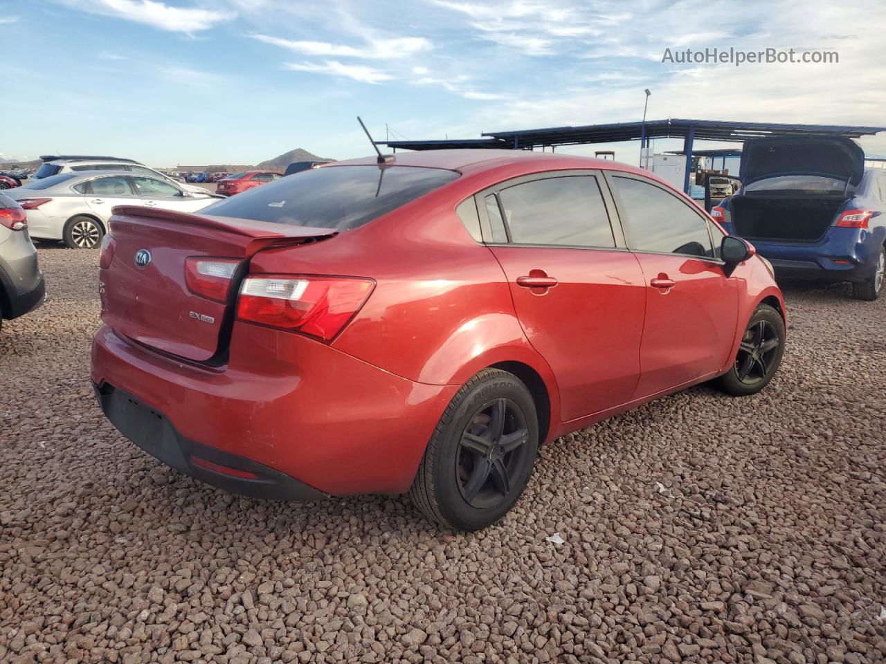 2013 Kia Rio Ex Red vin: KNADN4A35D6300040