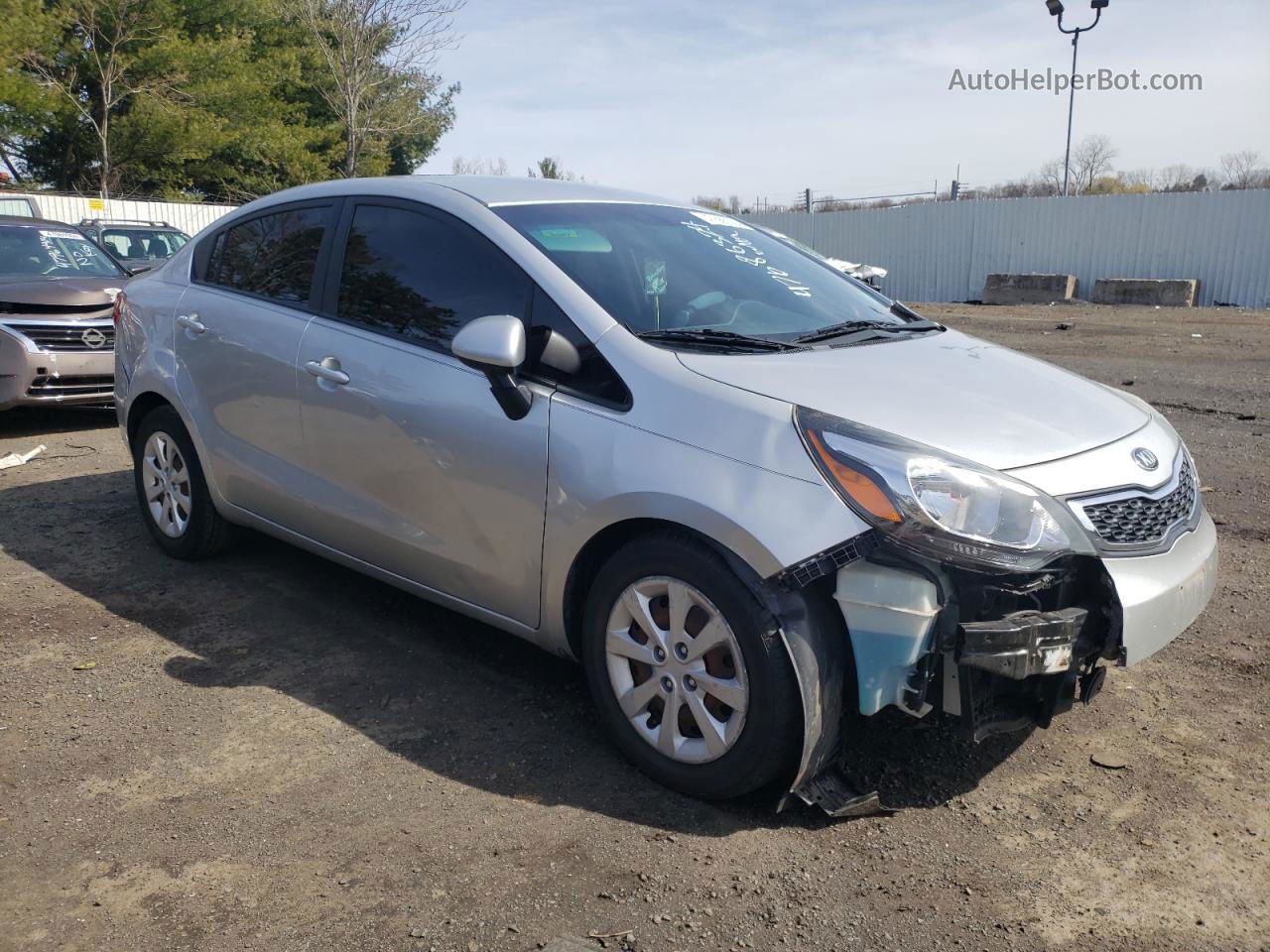 2014 Kia Rio Ex Серебряный vin: KNADN4A35E6419076