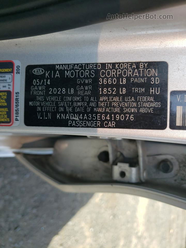 2014 Kia Rio Ex Silver vin: KNADN4A35E6419076