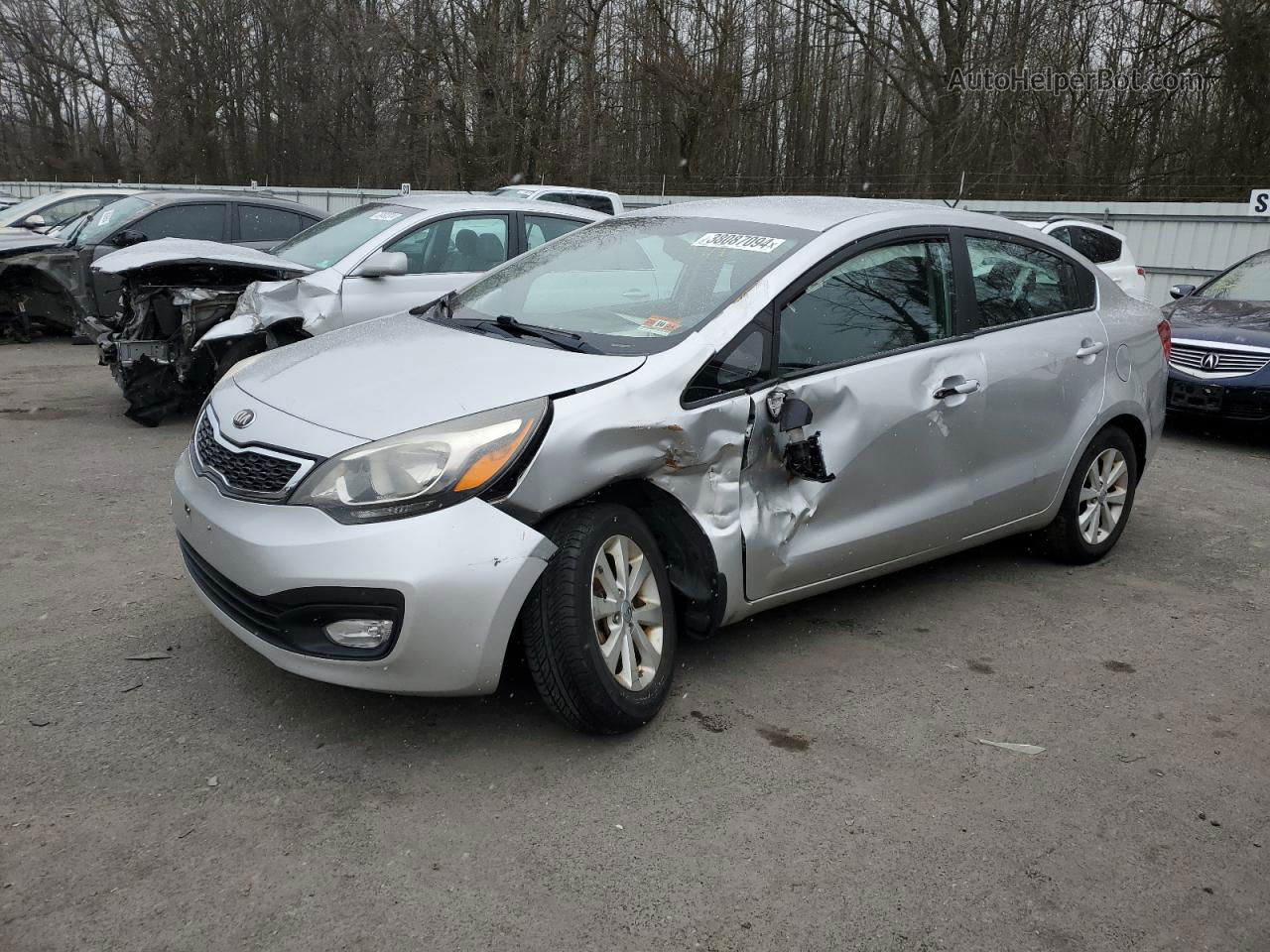 2013 Kia Rio Ex Серебряный vin: KNADN4A36D6158152