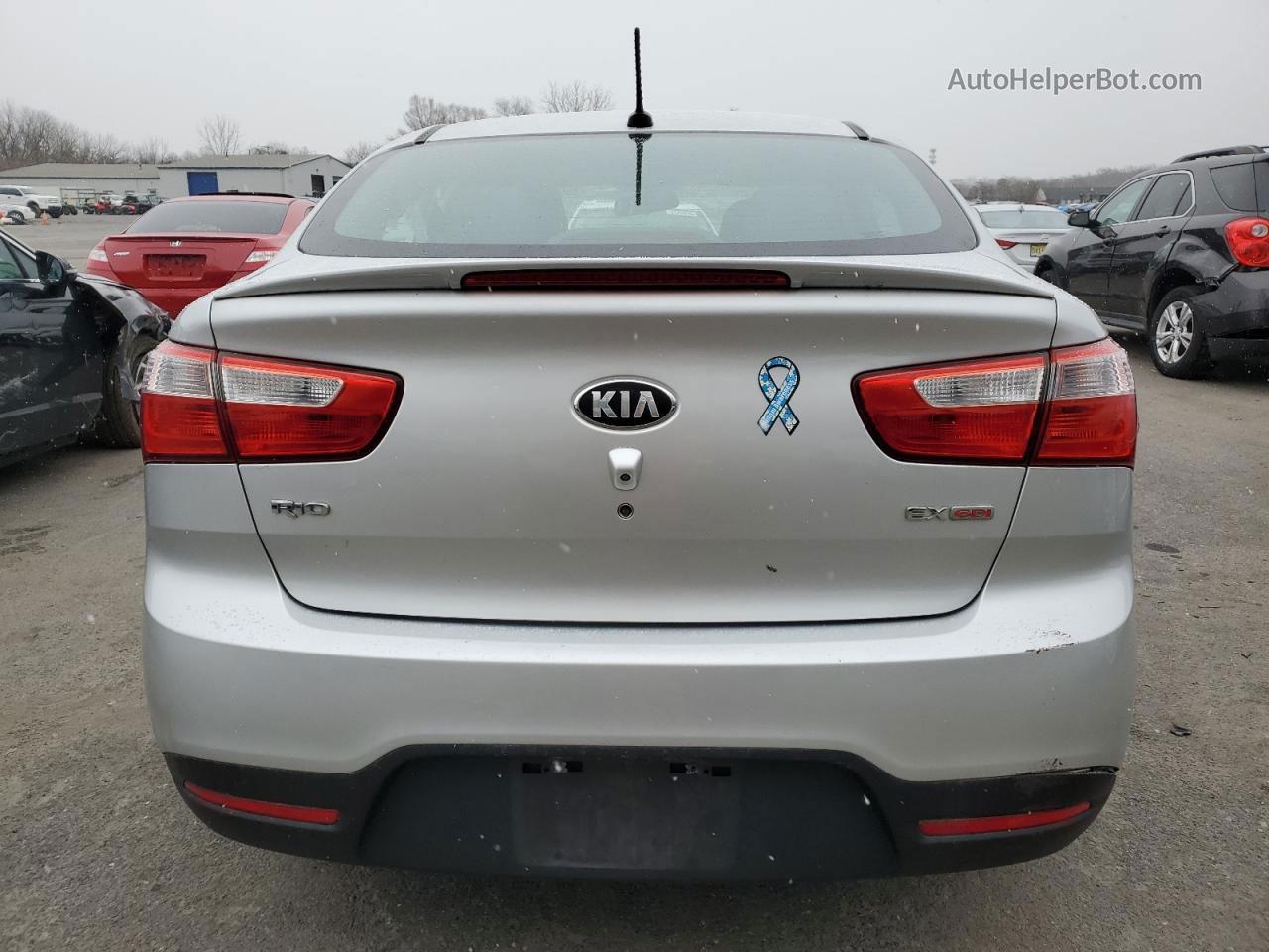 2013 Kia Rio Ex Серебряный vin: KNADN4A36D6158152