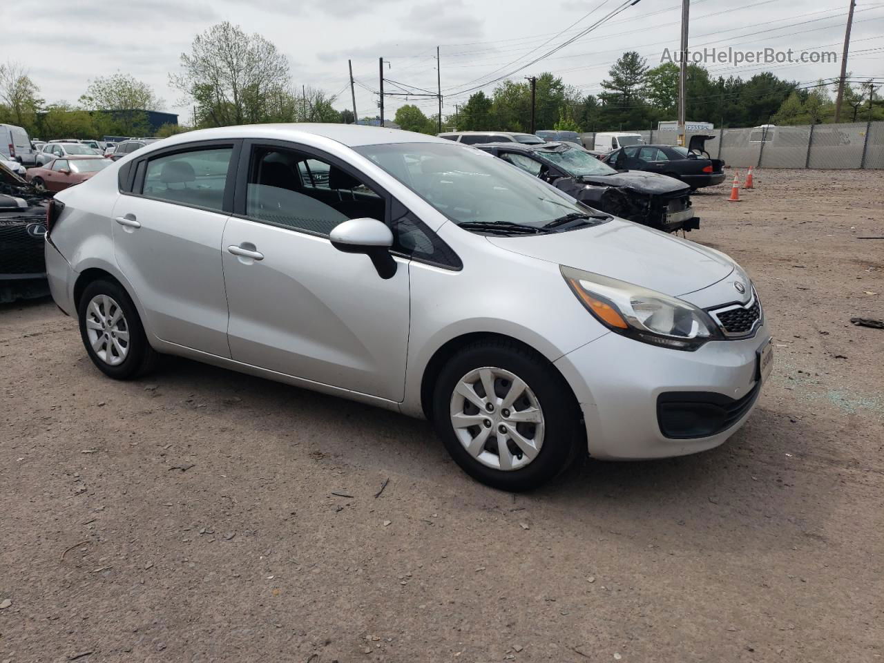 2014 Kia Rio Ex Серебряный vin: KNADN4A36E6419068