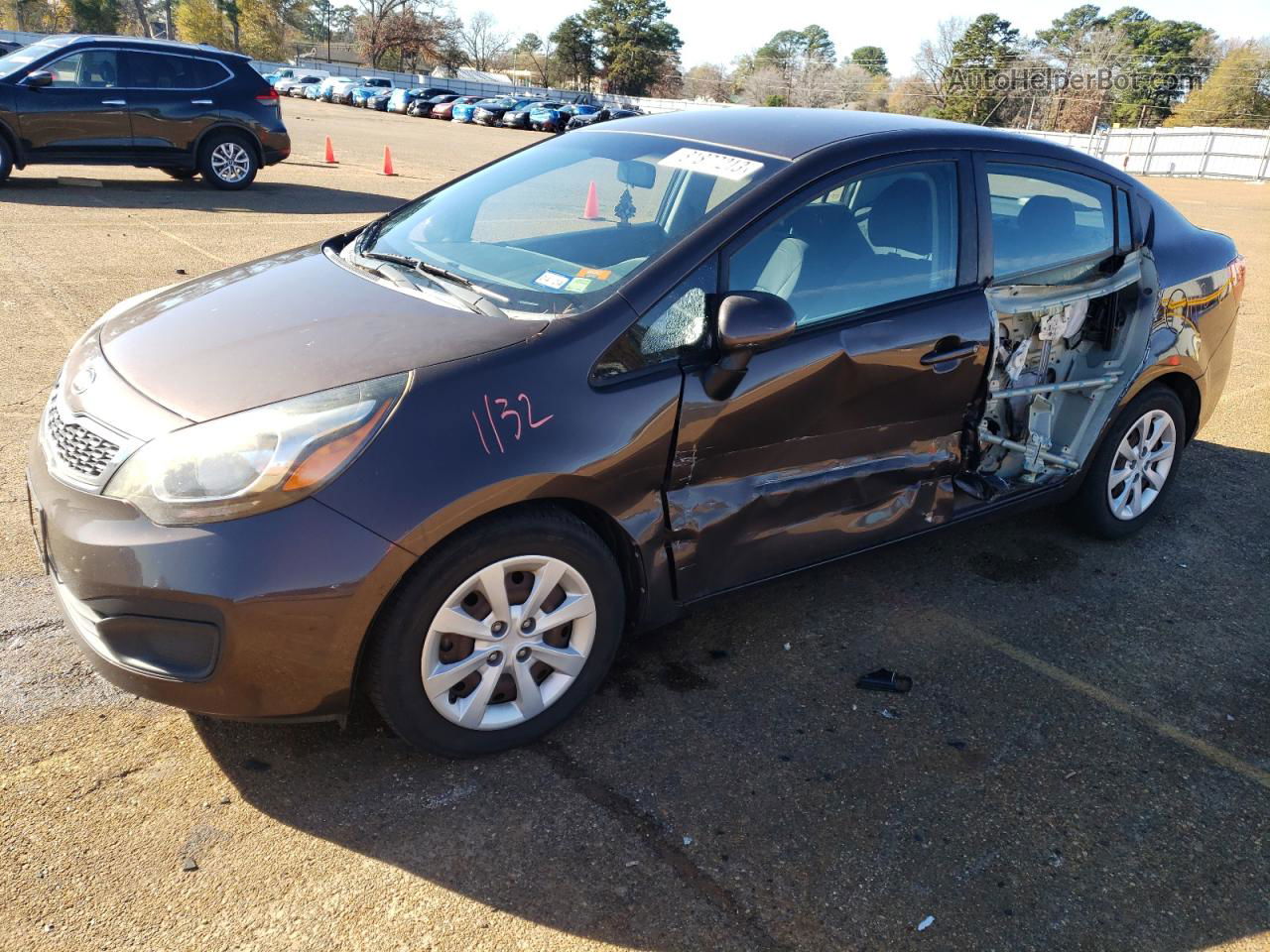 2013 Kia Rio Ex Brown vin: KNADN4A38D6143703