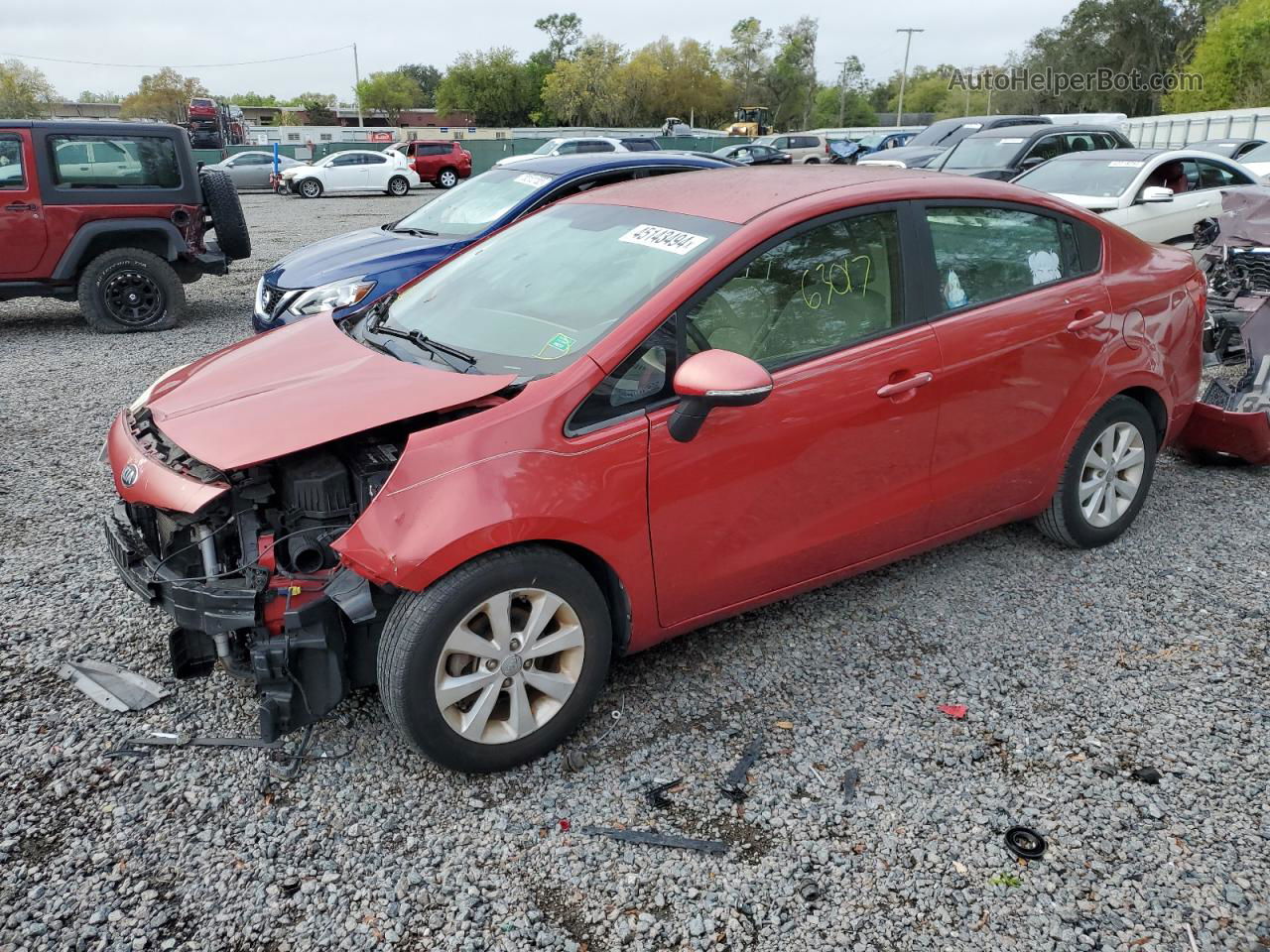 2014 Kia Rio Ex Red vin: KNADN4A3XE6354564